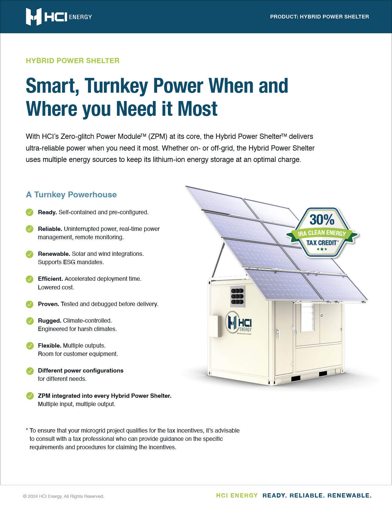 HCI Energy Hybrid Power Shelter