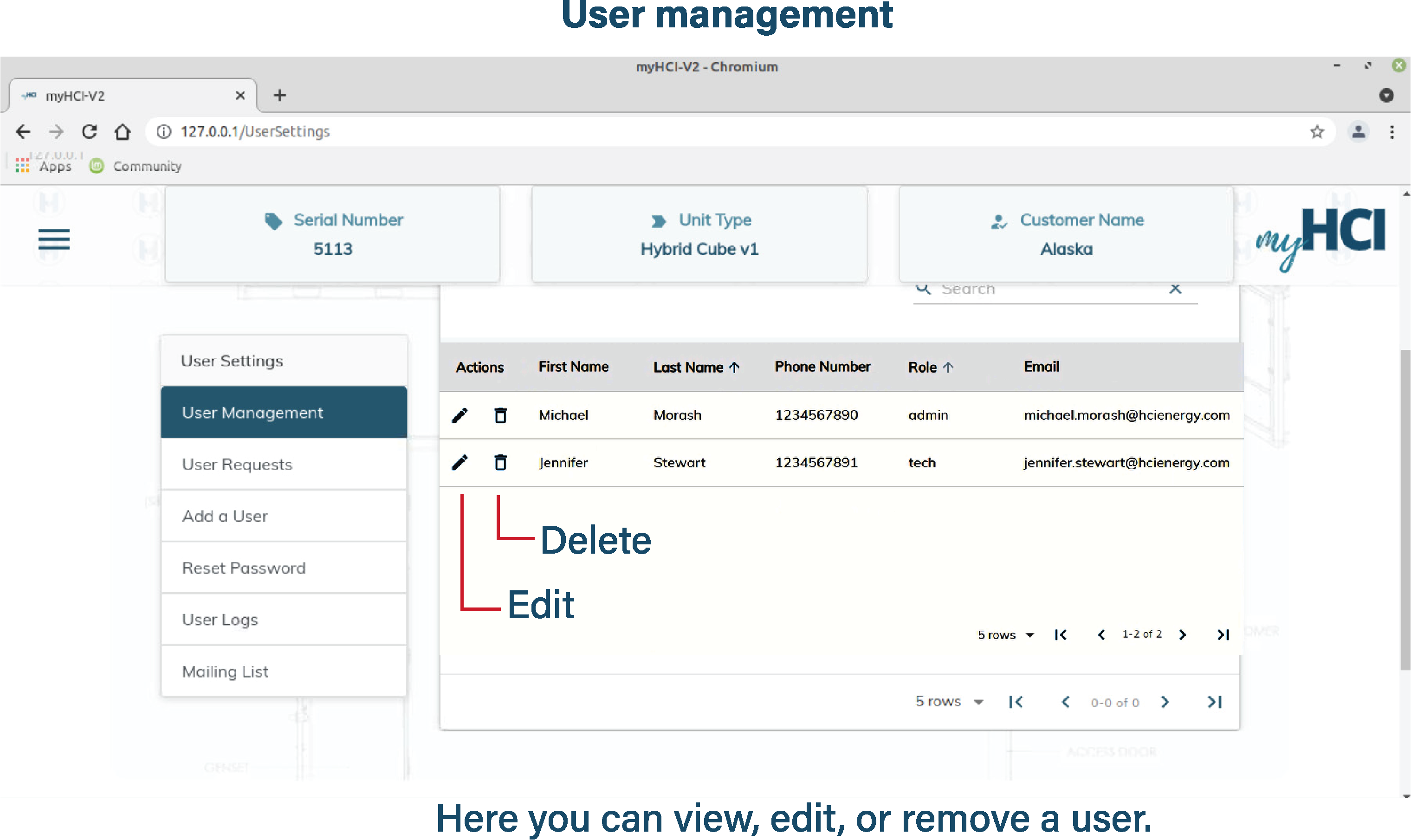 USER SETTINGS Select User Settings and it will display a navigation window with 4 choices