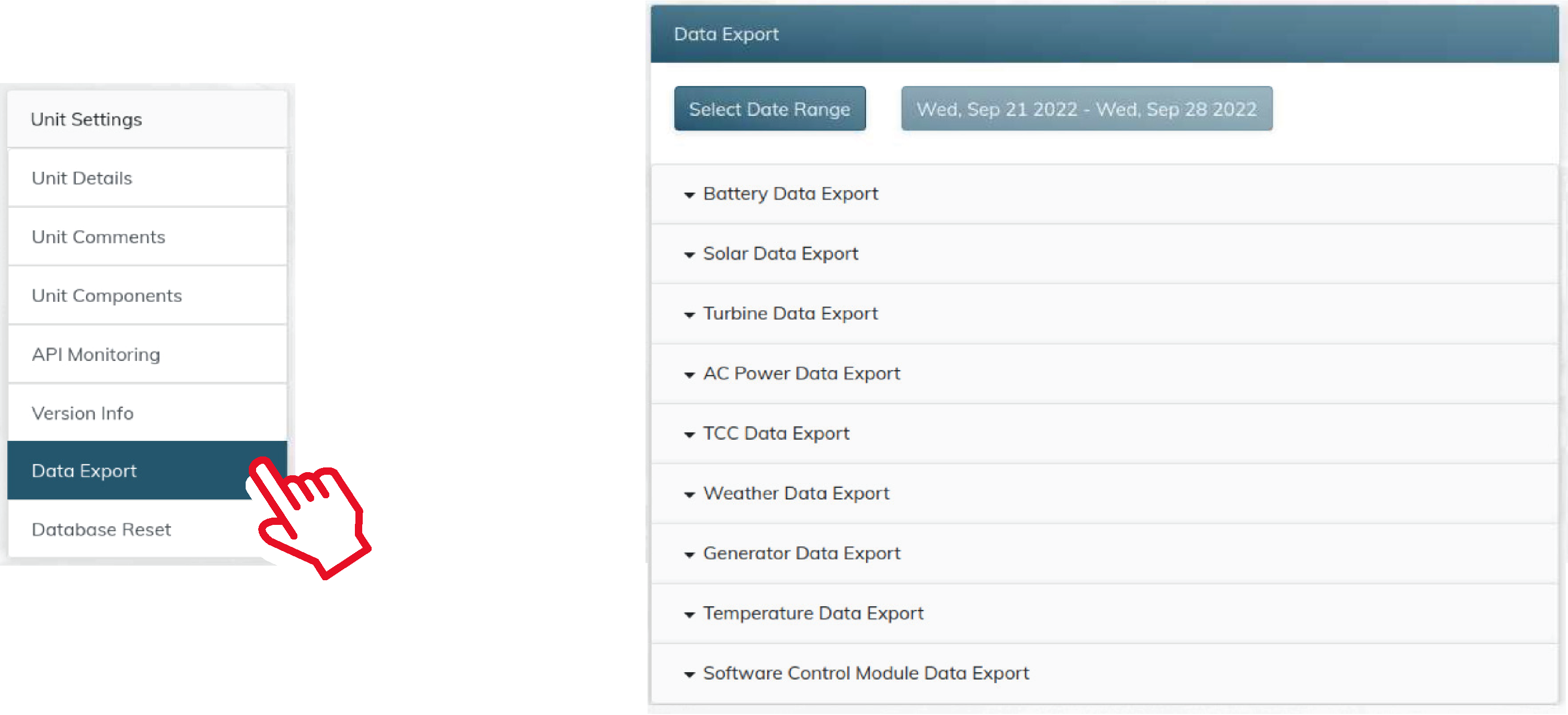 Data export