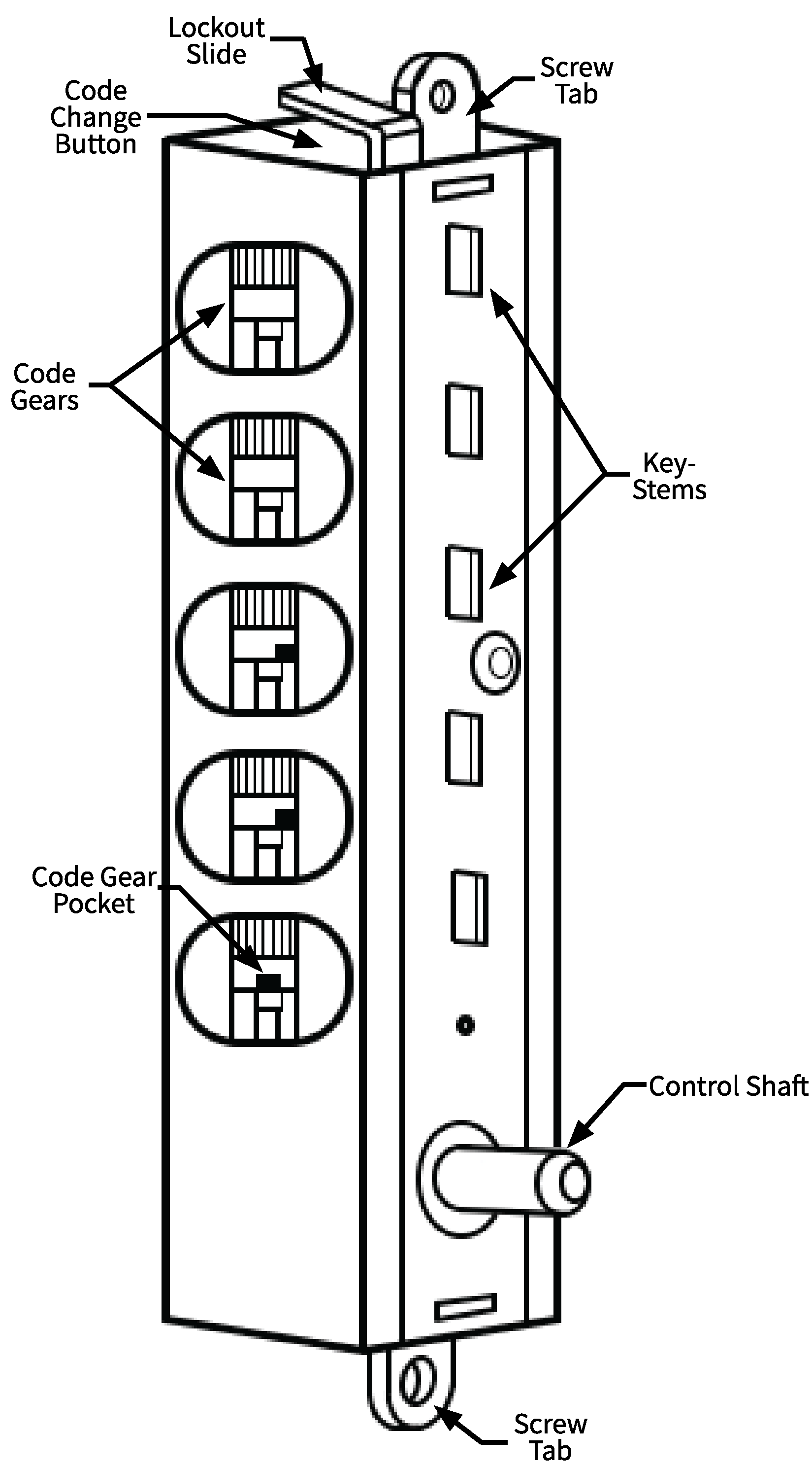 RESET AN UNKNOWN COMBINATION: Do not remove the combination chamber if the combination is unknown.